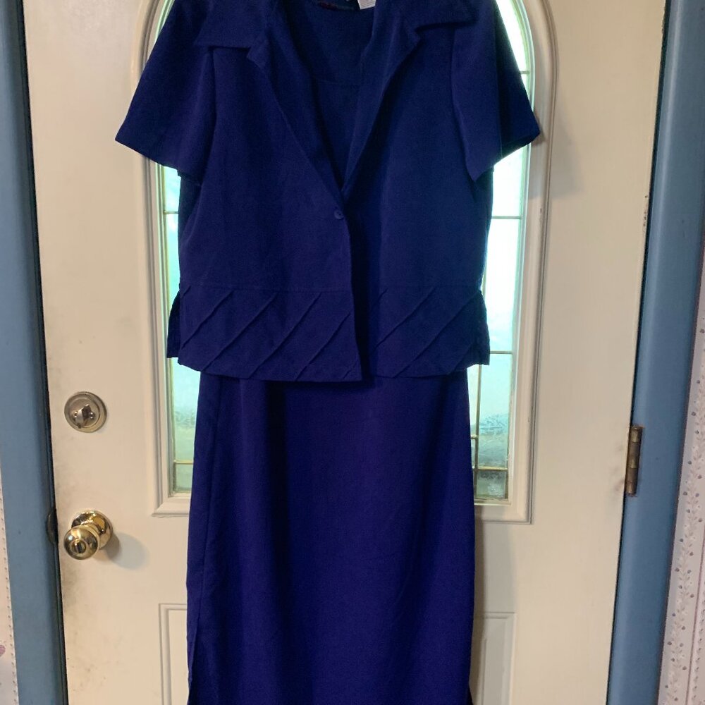 Women's Size 10  2 Piece Dress Royal Blue Outfit by MHM